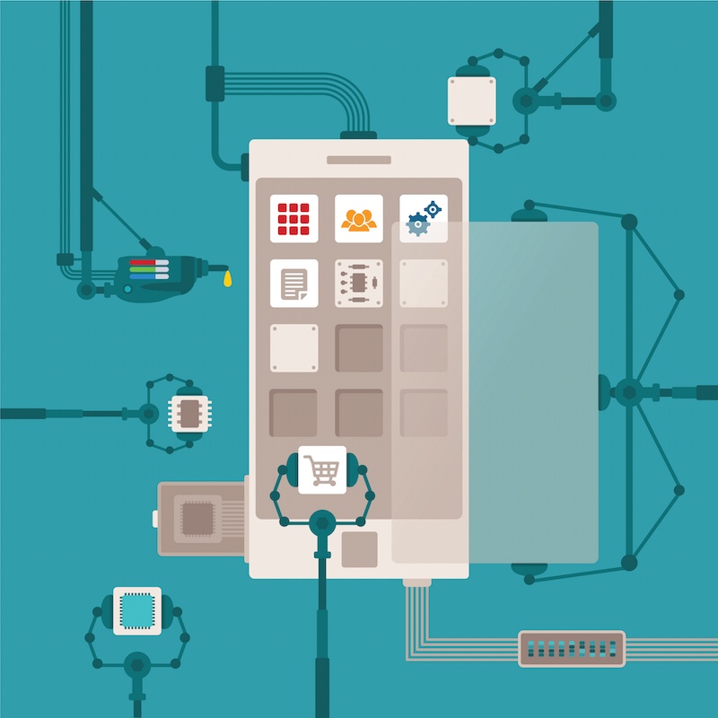 Vector concept of mobile software application development process