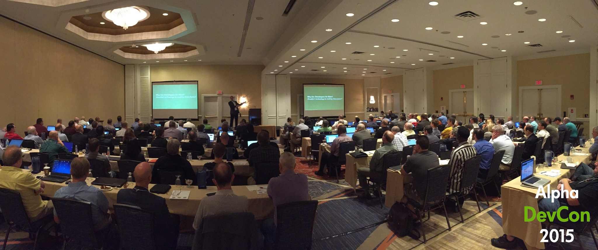 Michael Facemire of Forrester Research addresses attendees at Alpha DevCon 2015