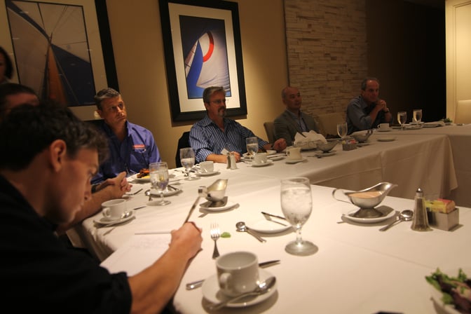 (From Left:) TechTarget's Fred Churchville, DAIKIN's Daniel Santucci, MedStar's Bruce McKinnon, Gartner's Jason Wong and Alpha Software's Selwyn Rabins during an Alpha DevCon 2016 luncheon