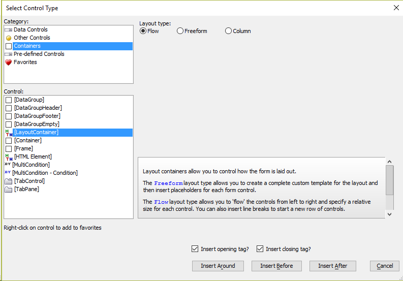 Flow and Layout Containers