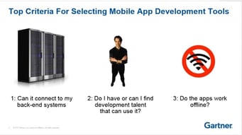 Source: “Picking the Best New Mobile AD Tech: MBaaS and RMAD” - Gartner Application Architecture, Development and Integration Summit, December 2015