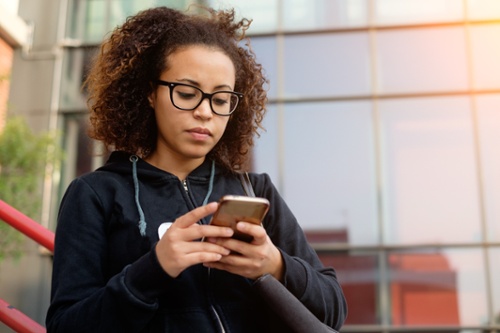 College Student on smartphone education-1