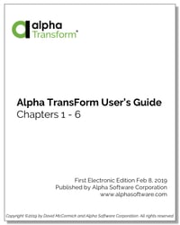 Alpha TransForm User's Guide Cover