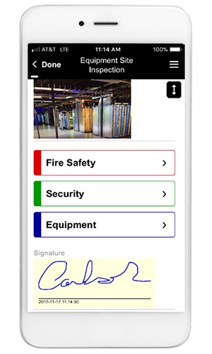 mobile app with digital signatures
