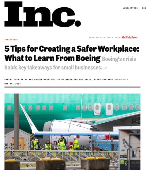 Inc. Magazine Boeing Lessons by Alpha Software