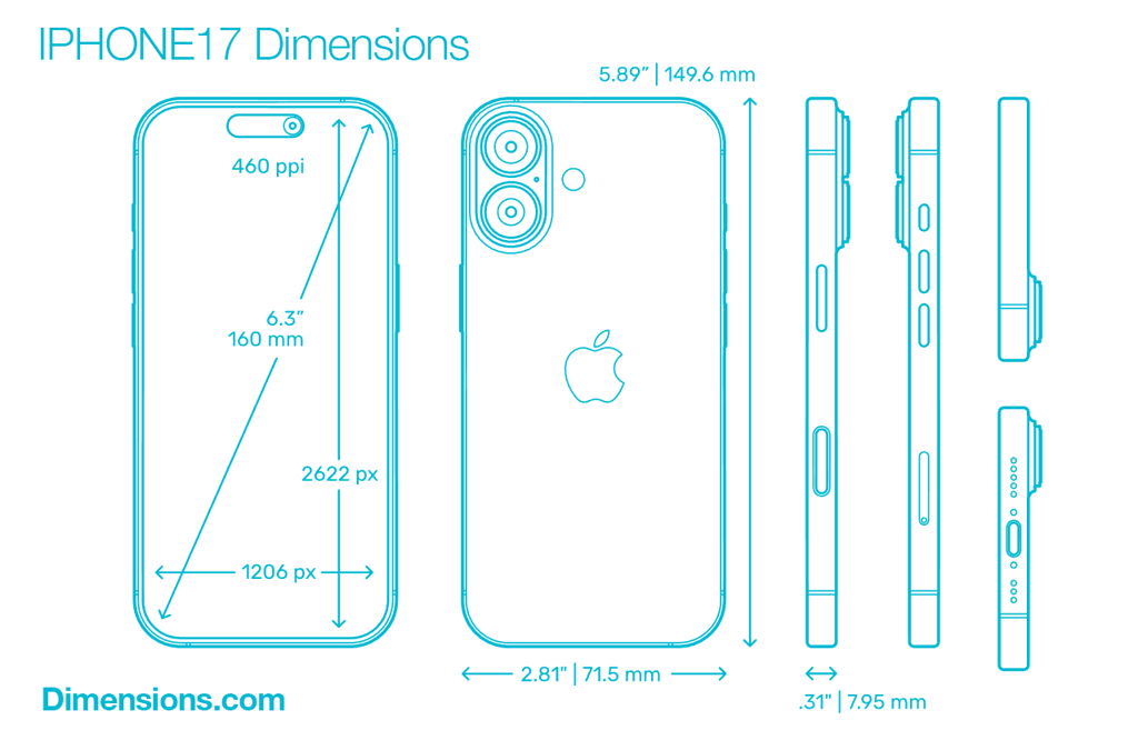 Iphone 17 dimensions