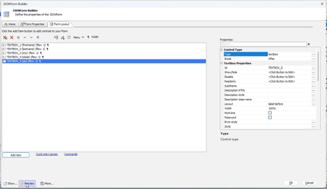 New JSONForm builder for building JSONForm controls.