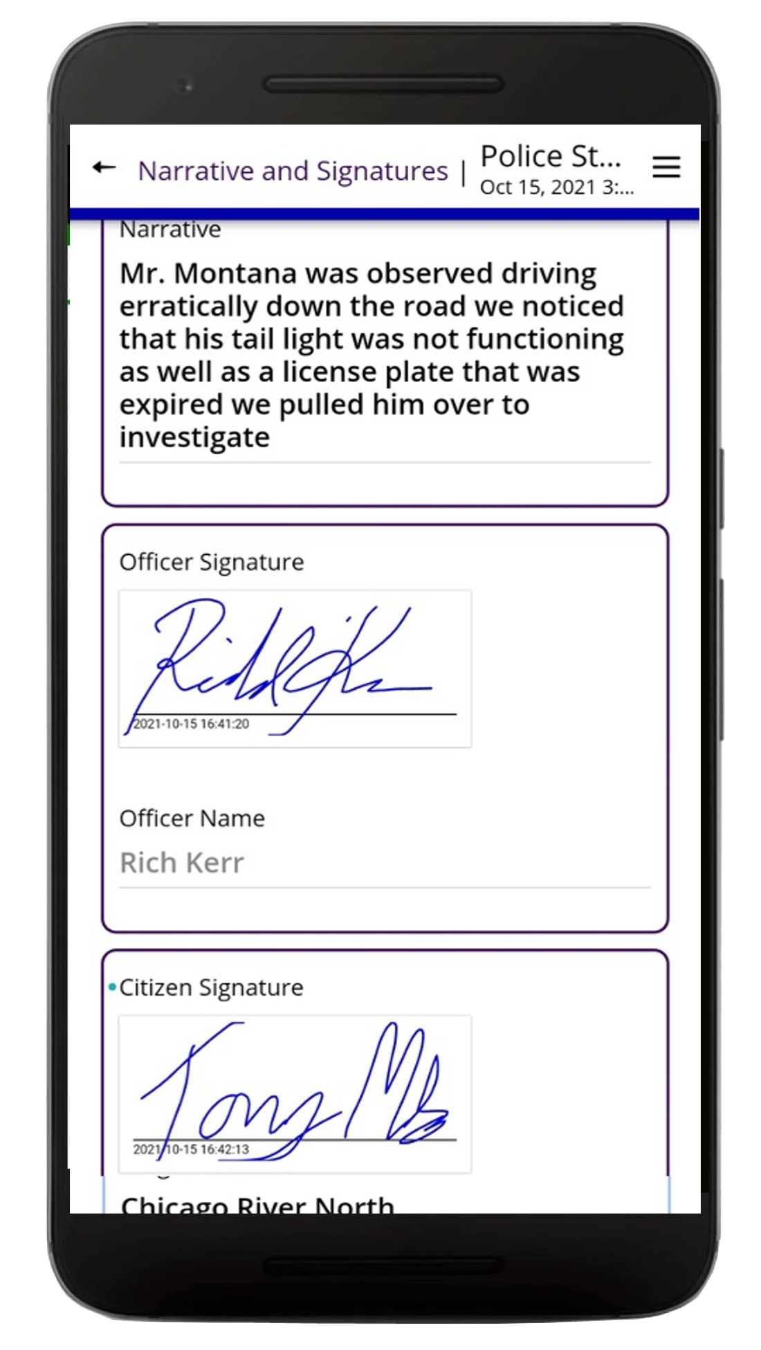 Police Report App Screenshot 2