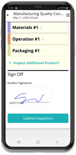 Manufacturing quality app example