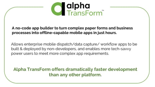 Alpha Transform mobile forms builder