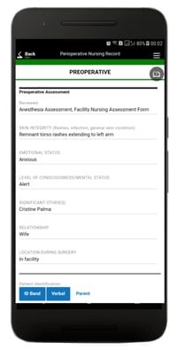 A perioperative nursing app built in Alpha TransForm.