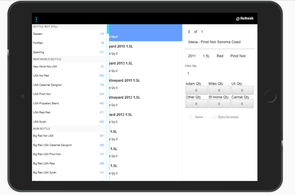 Initial design of a data driven app in Alpha Anywhere