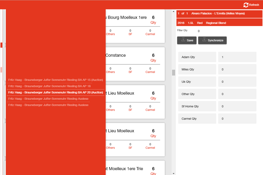 Tablet view of a data driven app