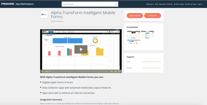 Procore Inspections Alpha TransForm