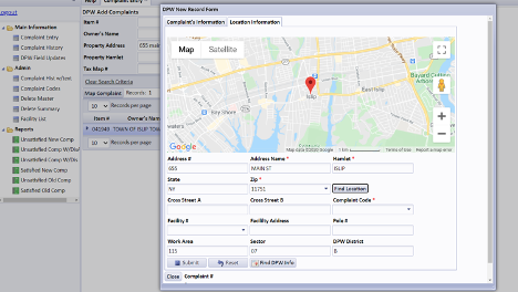 DPW Complaint app created with Alpha Anywhere