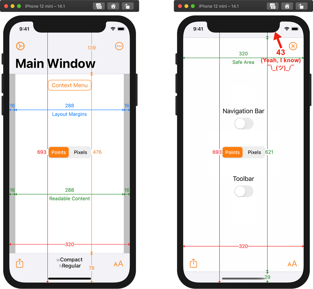 iphone 12 pixel layout