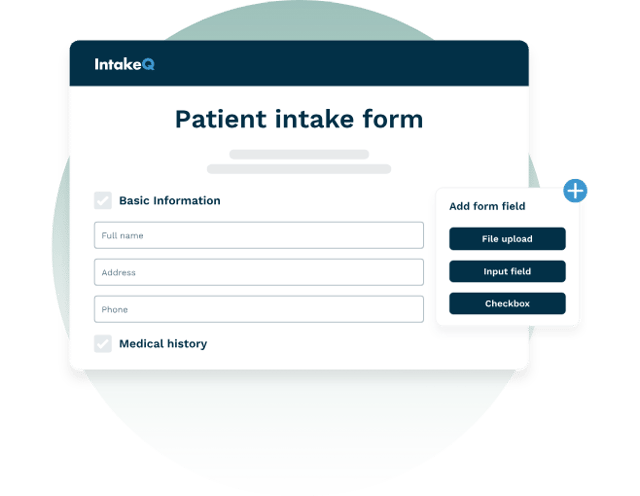 Example patient intake form by IntakeQ.