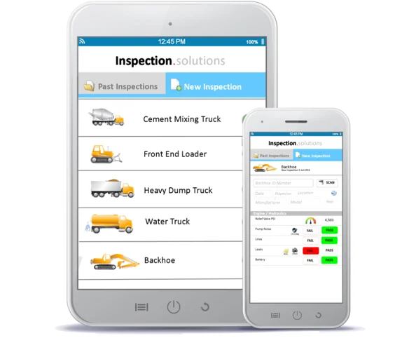 Preview of Alpha Software’s equipment inspection app template