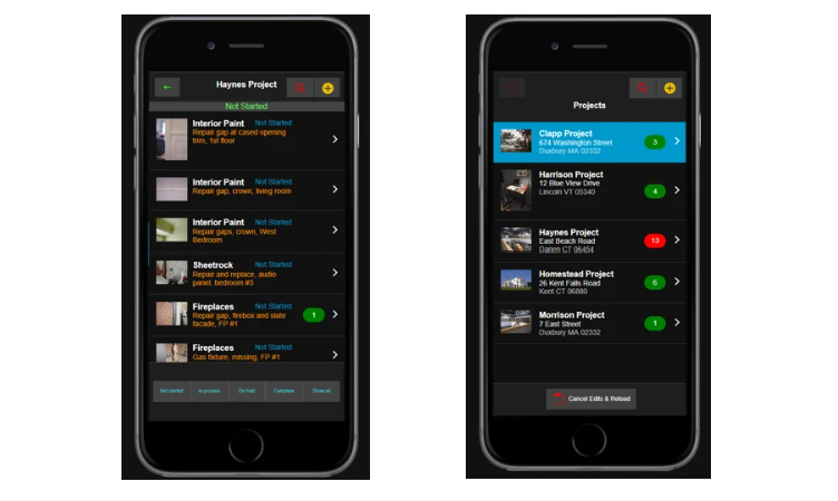 Alpha TransForm Punch list app interface