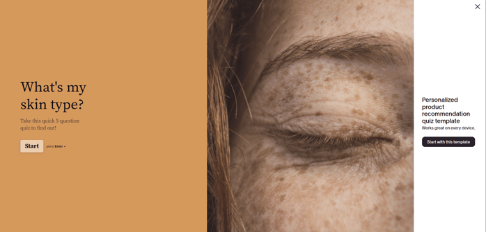 Typeform’s product recommendation quiz template