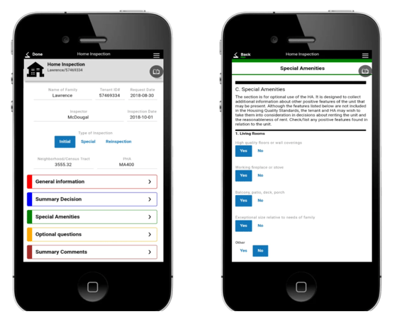 Alpha TransForm home inspection app interface.