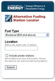 Alternative fuel locator government app