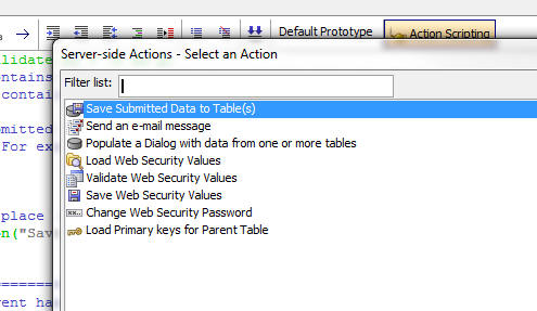 Security settings dialog.