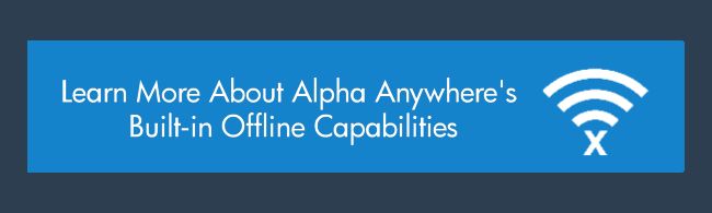Create an offline app with HTML5 appcache, Alpha Anywhere